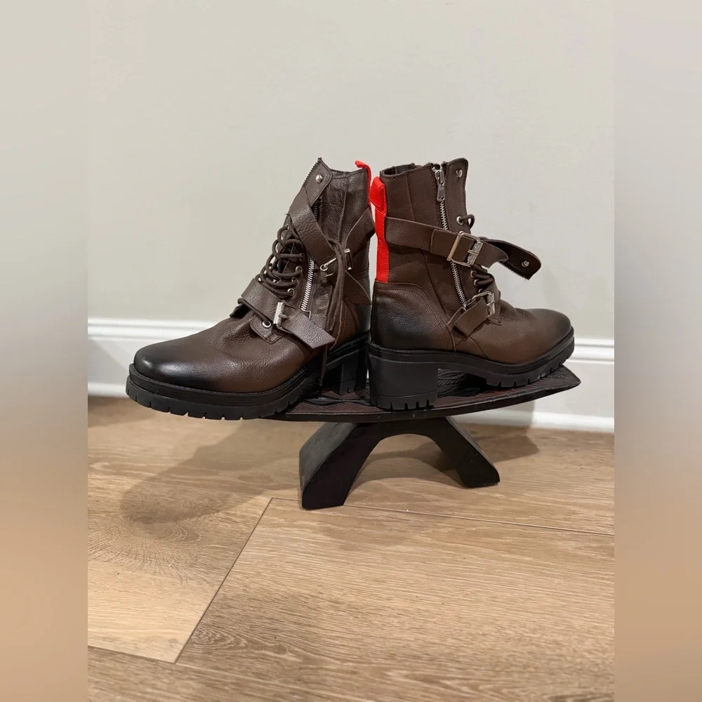 Charles by Charles David Dark Brown Leather Boots - Picture 3 of 12